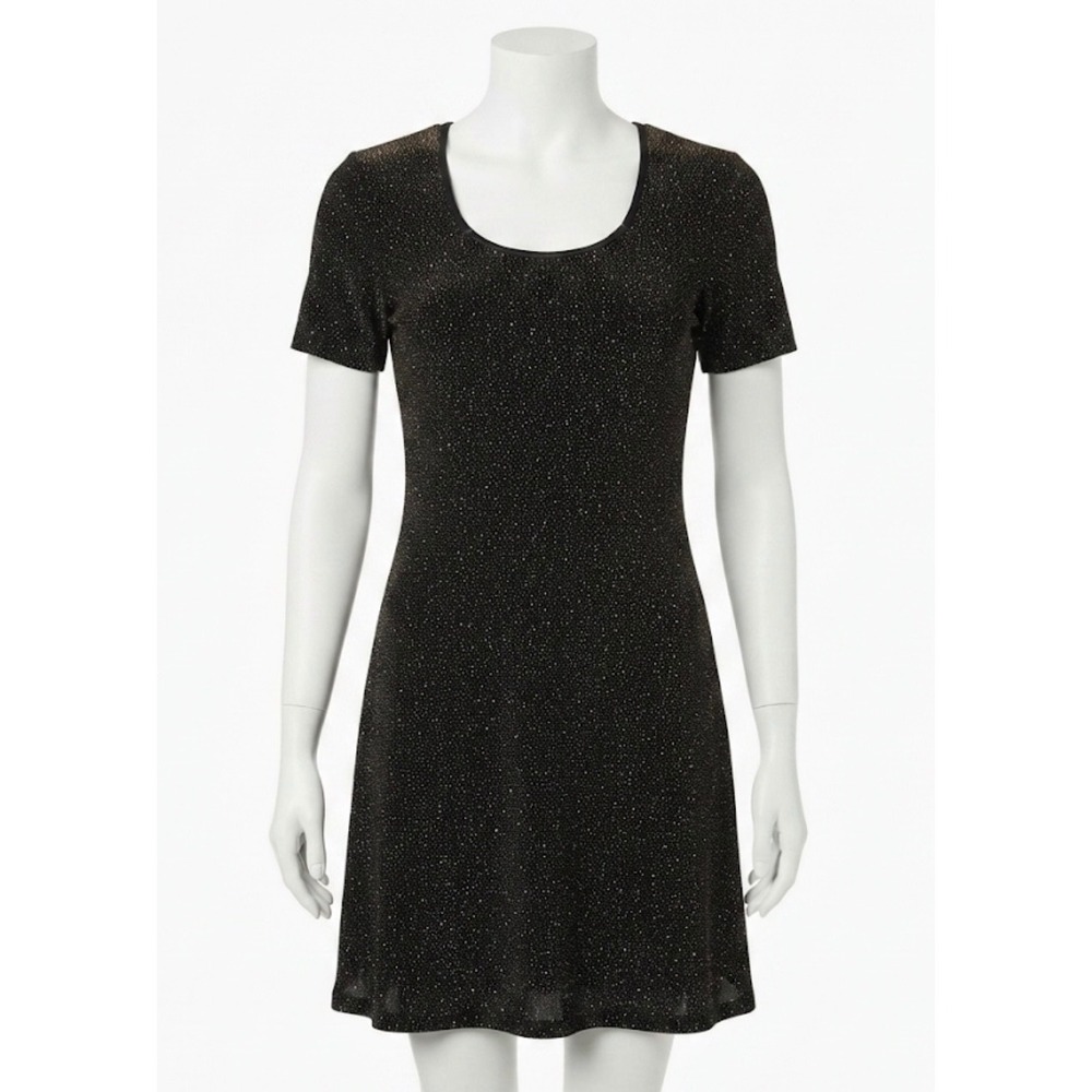 Betsy & Adam 90s Shimmer Glitter Mini Dress Size S Grunge Whimsigoth Celestial